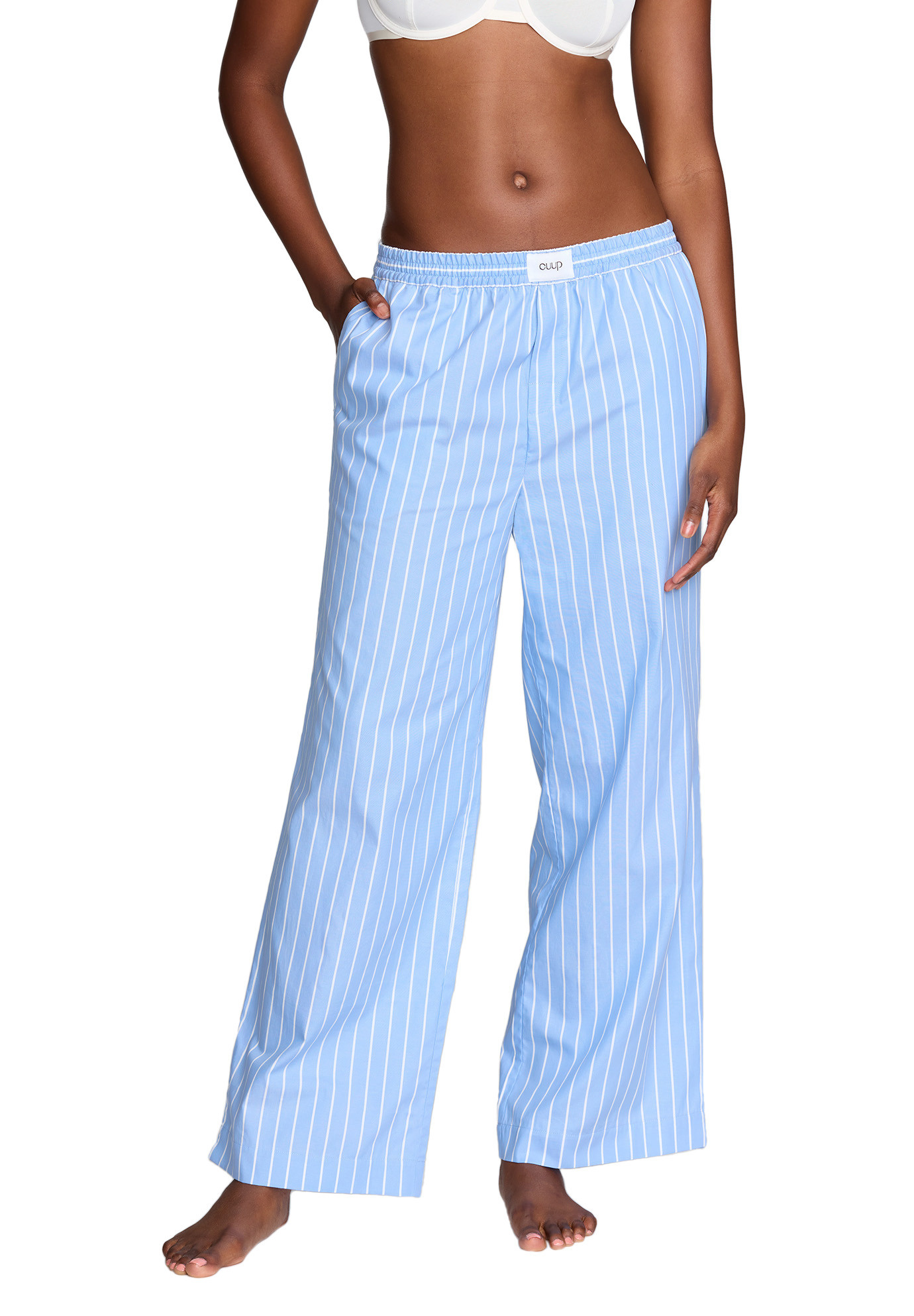 The Lounge Pant- Cotton by CUUP in Ocean Stripe (Size 2 / S) | CUUP