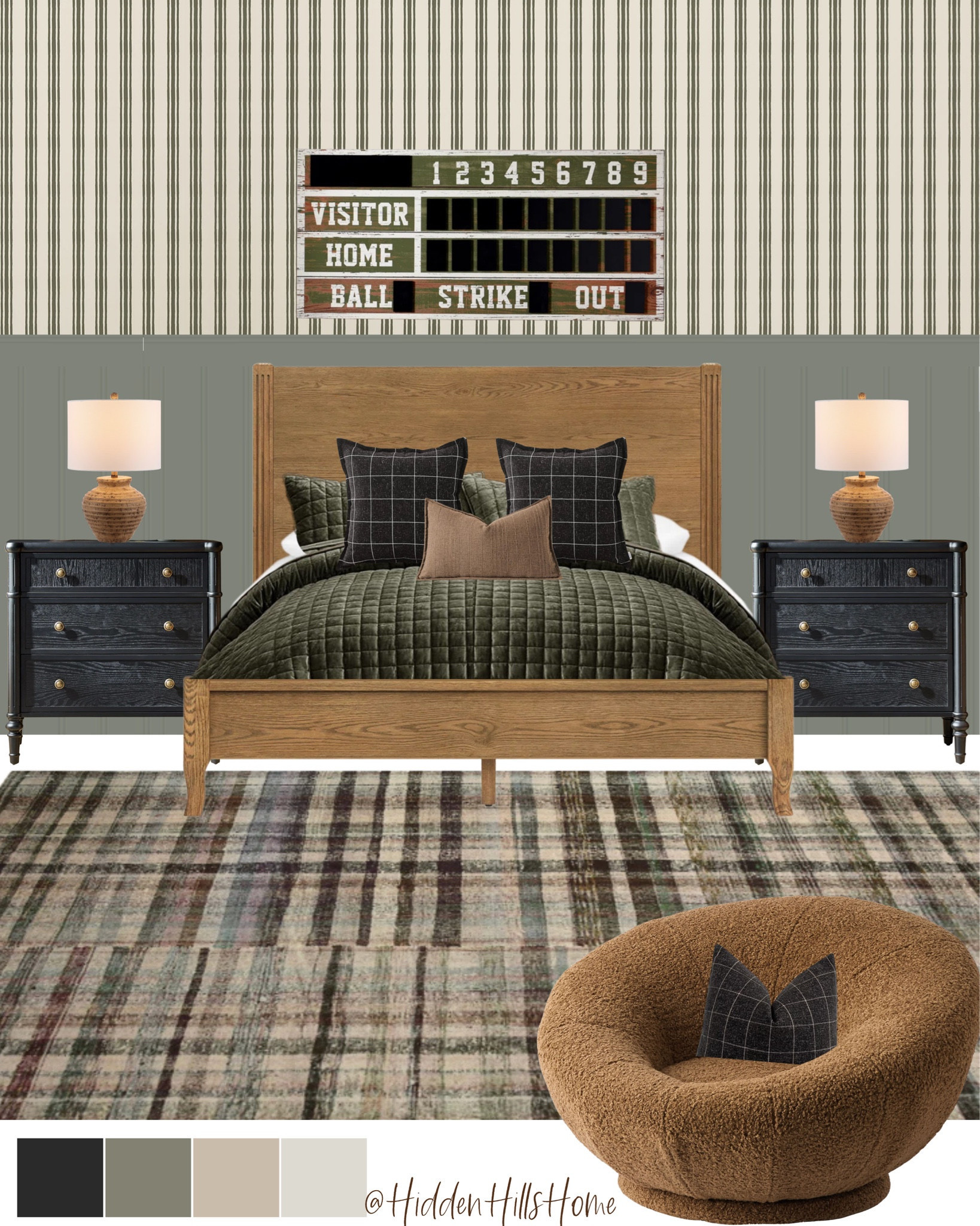 Masculine boys room decor mood board! Tween, preteen or teen boys bedroom design, home decor ideas, masculine room decor, bedroom rug, nightstands, dessser, sports themed bedroom ideas #boys

#LTKHome #LTKSaleAlert #LTKKids