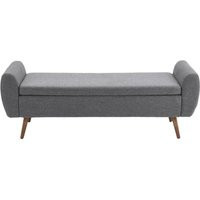 KORVIXA Grey Linen‑Upholstered Bed End Bench Ottoman with Storage | Size: 100 cm x 100 cm | Debenhams UK