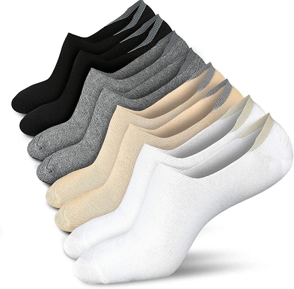 wernies No Show Socks Women Low Socks Non Slip Flat Boat Line 4/8 Pairs | Amazon (US)