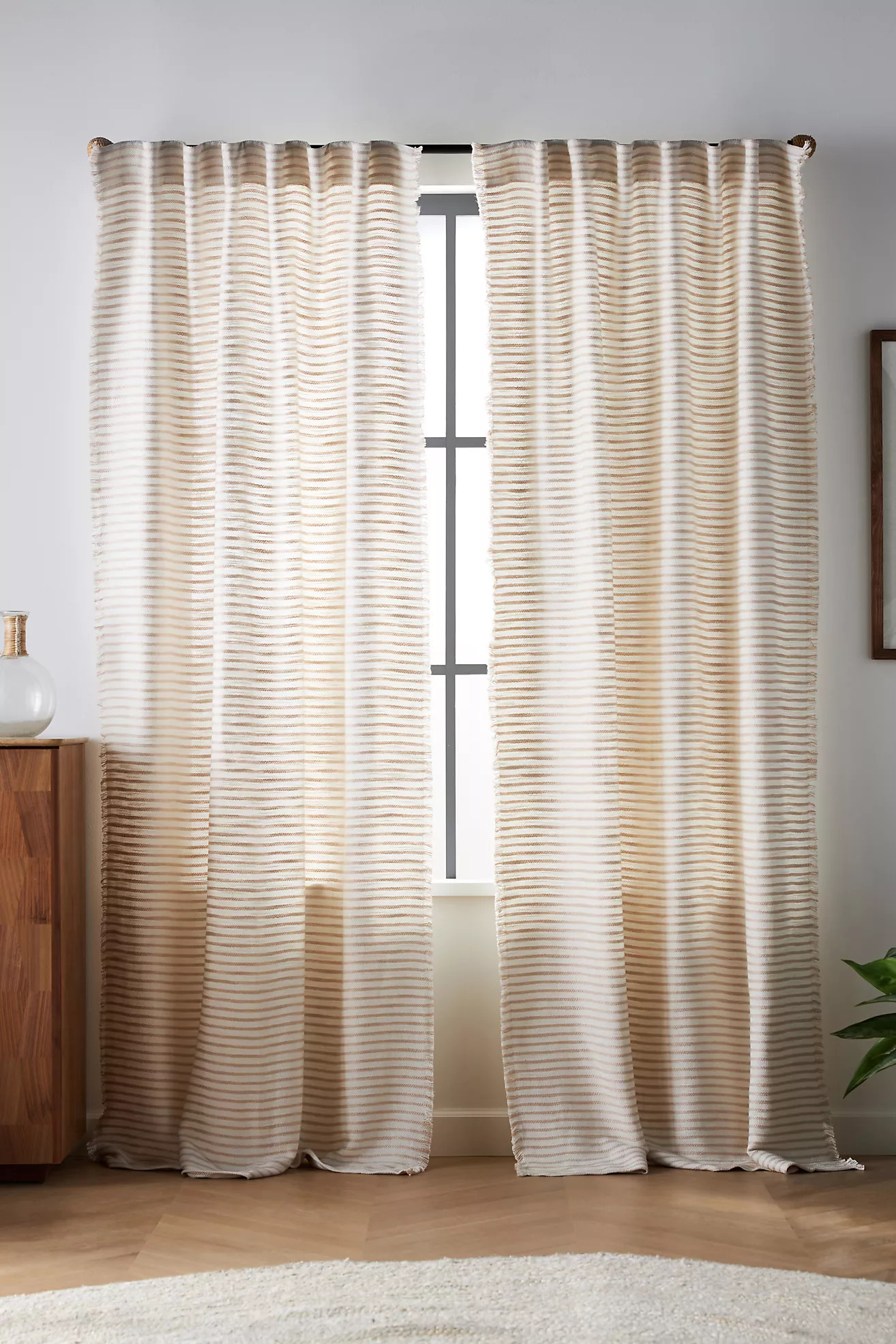 Luxe Linen Blend Woven Curtain | Anthropologie (US)