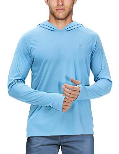 Roadbox Men's Sun Protection Long Sleeve Hoodie UPF 50+ Outdoor UV Fishing Shirts for Workout, Running, Fishing, Hiking | Amazon (US)