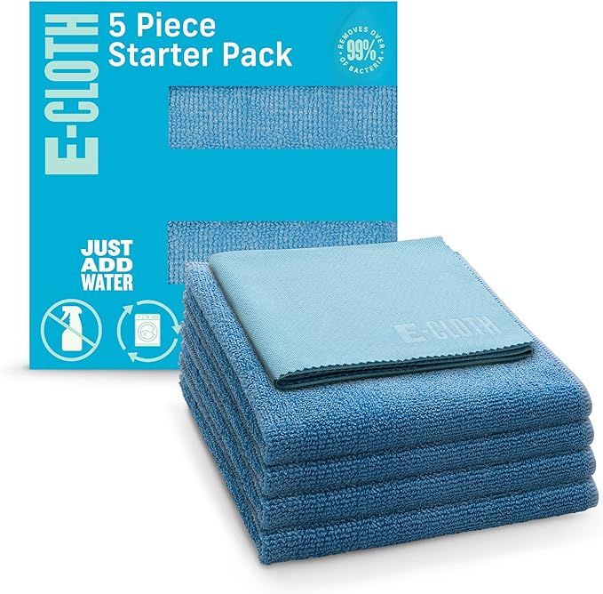 E-Cloth 5-pc Starter Pack, Microfiber Cleaning Cloth Set, Includes Household Cleaning Tools for B... | Amazon (US)