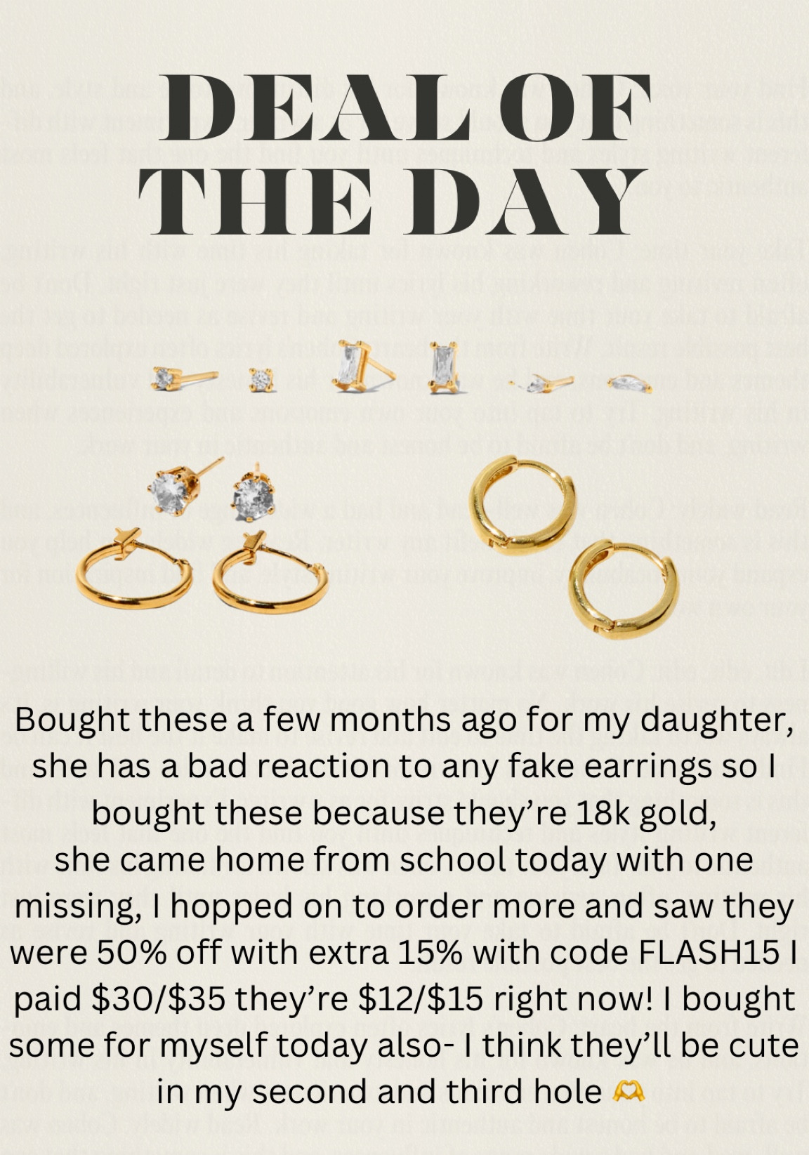 18k gold earring sale 

#LTKsalealert #LTKunder50 #LTKSale