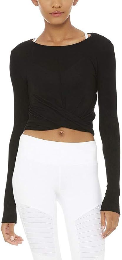 Bestisun Long Sleeve Yoga Crop Tops Cropped Sweatshirts Lightweight Stretch Exercise Athletic Shi... | Amazon (US)