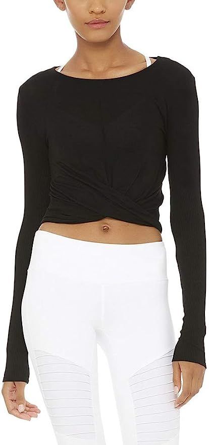 Bestisun Long Sleeve Yoga Crop Tops Cropped Sweatshirts Lightweight Stretch Exercise Athletic Shi... | Amazon (US)