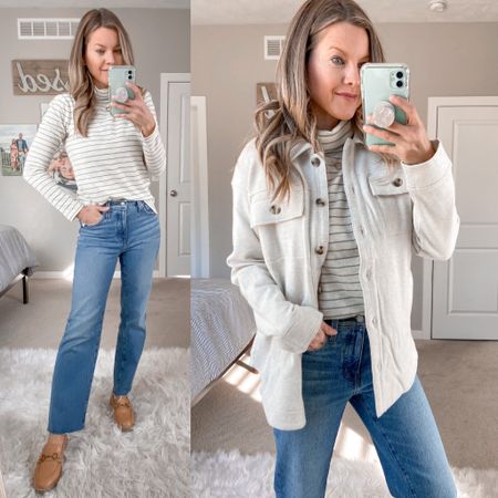 Madewell Demi Boot Jeans | Madewell Striped Turtleneck | Madewell Shacket

Use code ITSAWRAP for 40-50% off on the Madewell site!

#LTKunder100 #LTKunder50 #LTKstyletip