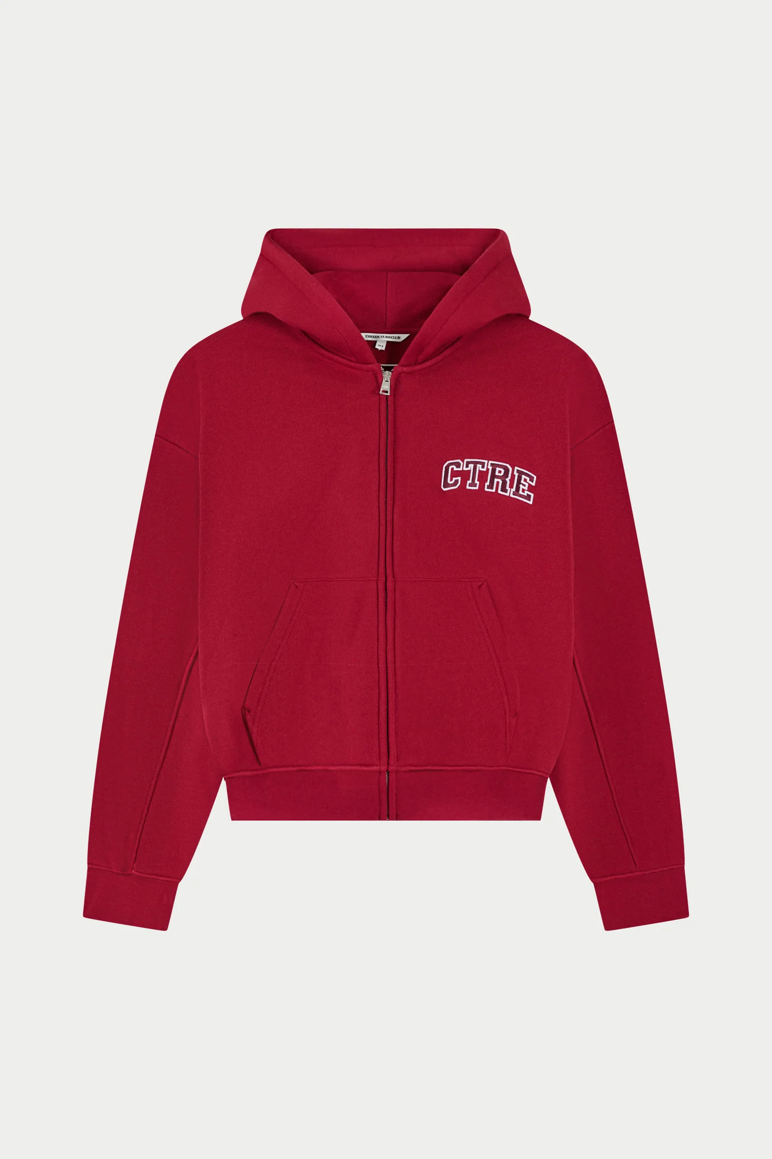 CTRE ZIP THROUGH RELAXED HOODIE - CHERRY | The Couture Club