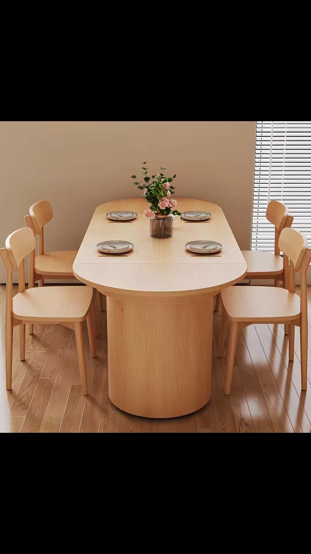 Extendable Wood Dining Table with Storage Cabinet, Seats 2-10,Space-Saving for Family