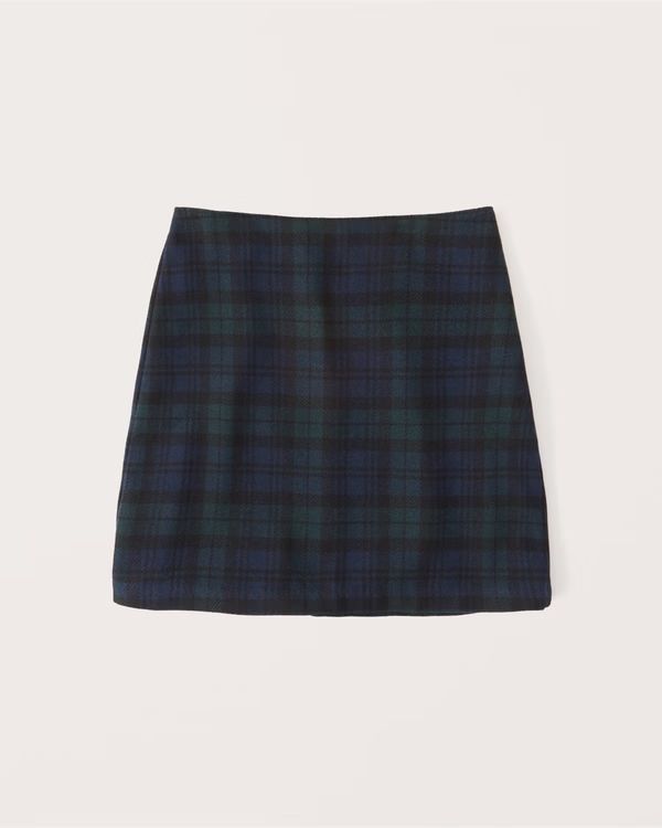 Women's Wool-Blend Plaid Mini Skirt | Women's Bottoms | Abercrombie.com | Abercrombie & Fitch (US)