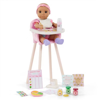 Our Generation Baby Doll Emilia & Mealtime Set with High Chair, Play Food & Accessories: Fits 8" ... | Target