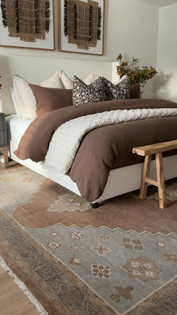 Chocolate brown bedding has my heart right now!