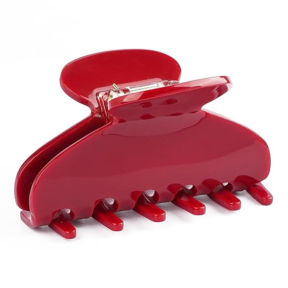 MAORULU Medium Cute Acetate Hair Claw Clip for Women Girls, 3 Inch Cherry Red Claw Clips for Thin... | Amazon (US)