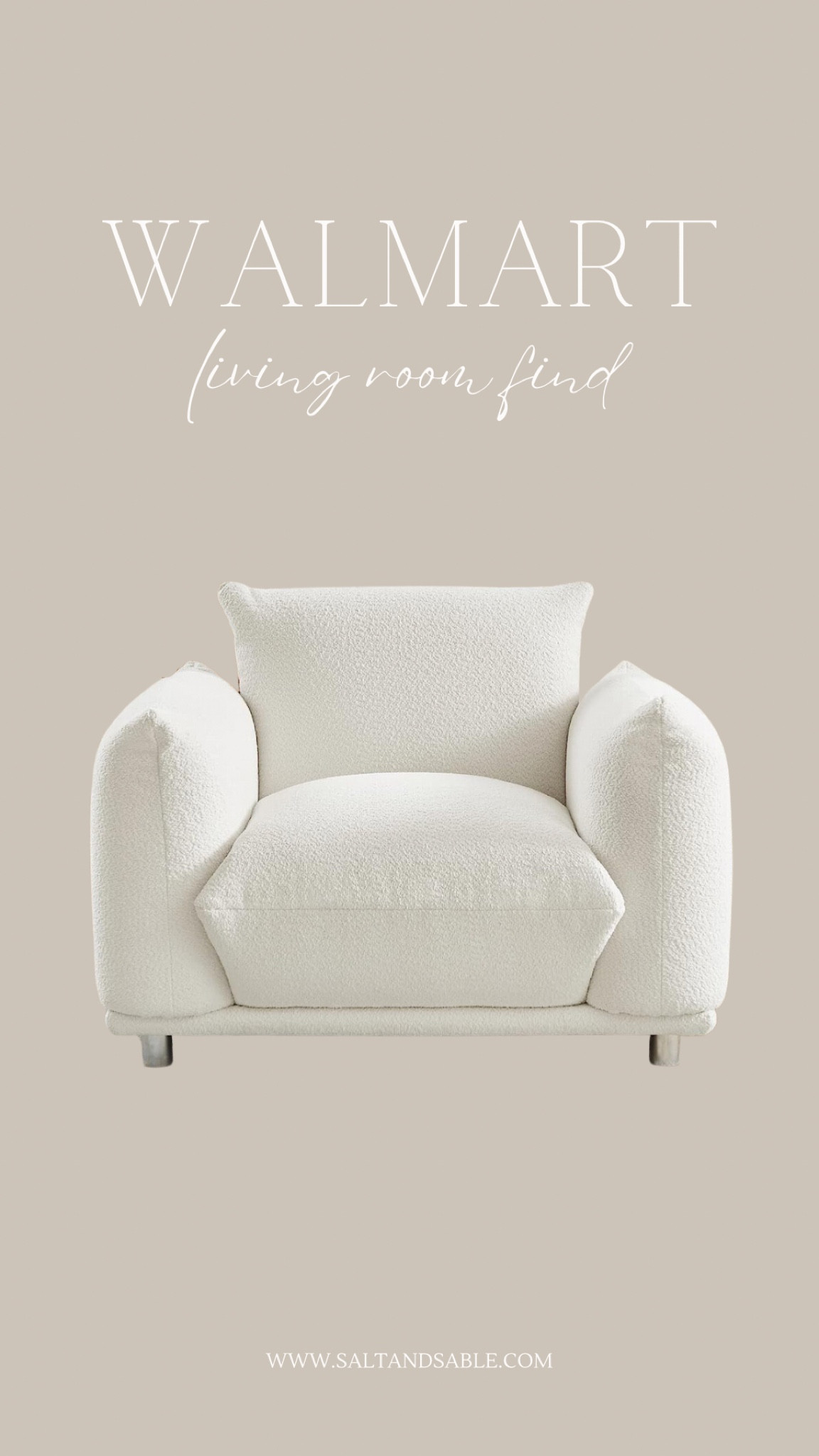Love how cozy this neutral accent chair from Walmart looks 🤍 It’s the perfect living room chair. Walmart neutral living room finds. 



#walmarthome
#walmartfind 
#cozyhome
#neutralhomefinds
#hyggehome
#cozyfurniture
#neutralfurniture
#cozychair
#neutralsofa
#cloudchair
#cloudcouch
#boucle
#bouclechair

#LTKFind #LTKstyletip #LTKhome