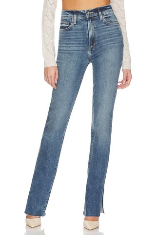 Valentina Super High Rise Tower Jean in Medium Indigo | Revolve Clothing (Global)