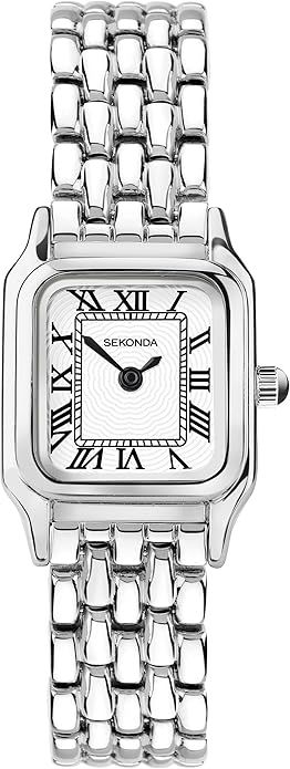 Sekonda Monica Ladies 20mm Quartz Watch in White with Analogue Display, and Silver Alloy Strap 40... | Amazon (US)