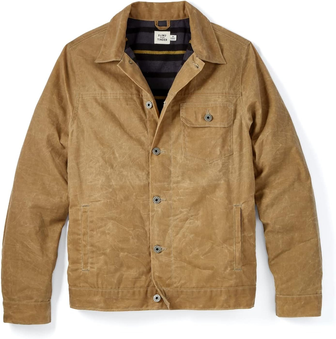 Huckberry Flint and Tinder Men's Flannel-Lined Waxed Trucker Jacket, Water & Weather Resistant | Amazon (US)
