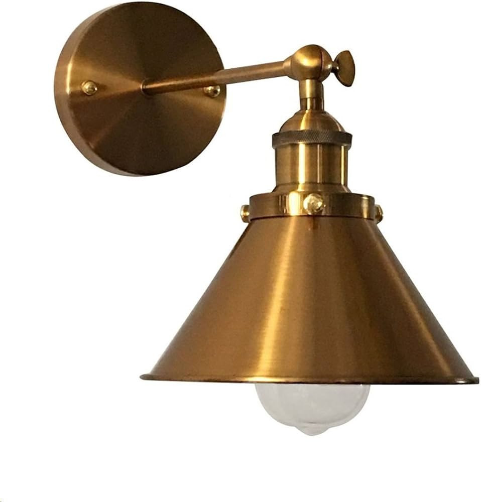 LITFAD Adjustable Brass Finish 1 Light Wall Sconce 7" Industrial Wall Lamp Lighting Fixture with ... | Amazon (US)