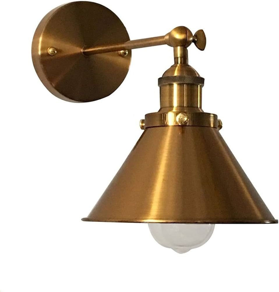 LITFAD Adjustable Brass Finish 1 Light Wall Sconce 7" Industrial Wall Lamp Lighting Fixture with ... | Amazon (US)