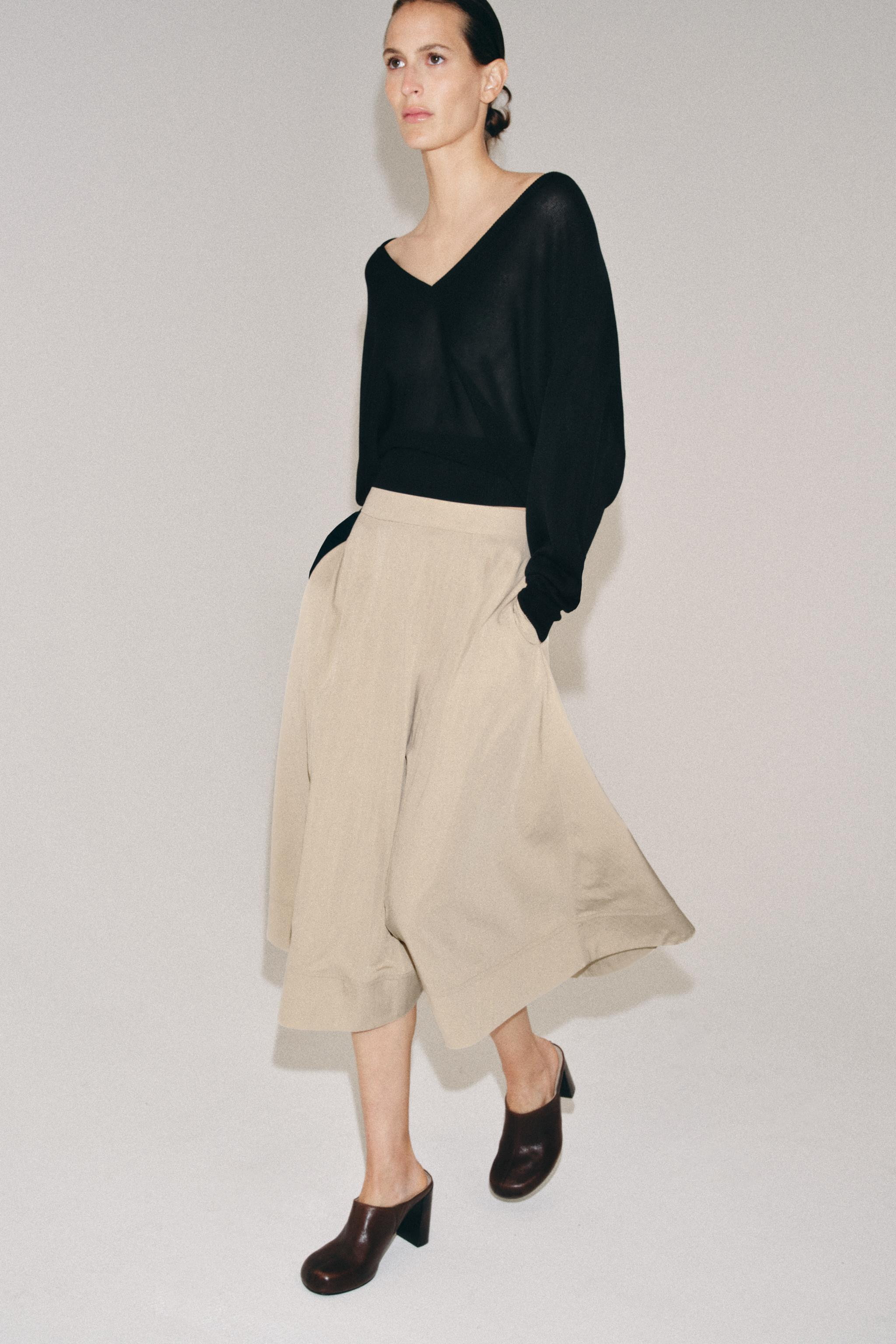 ZW COLLECTION CAPE MIDI SKIRT | Zara US