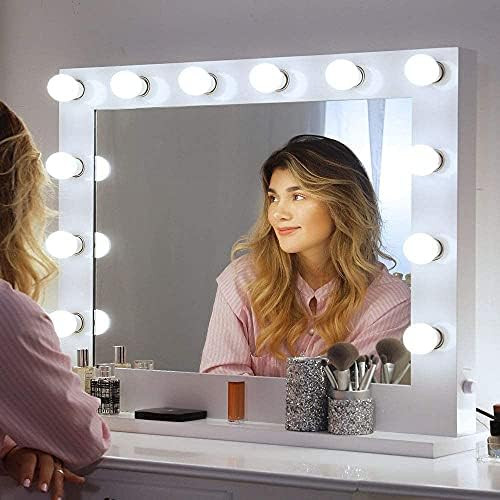 Chende Large Vanity Mirror with Lights, 31.5 x 25.6 Inches Hollywood Lighted Mirror with Outlet f... | Amazon (US)