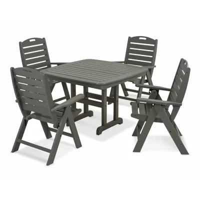 POLYWOOD Nautical Highback Chair 5-Piece Dining Set | Wayfair North America