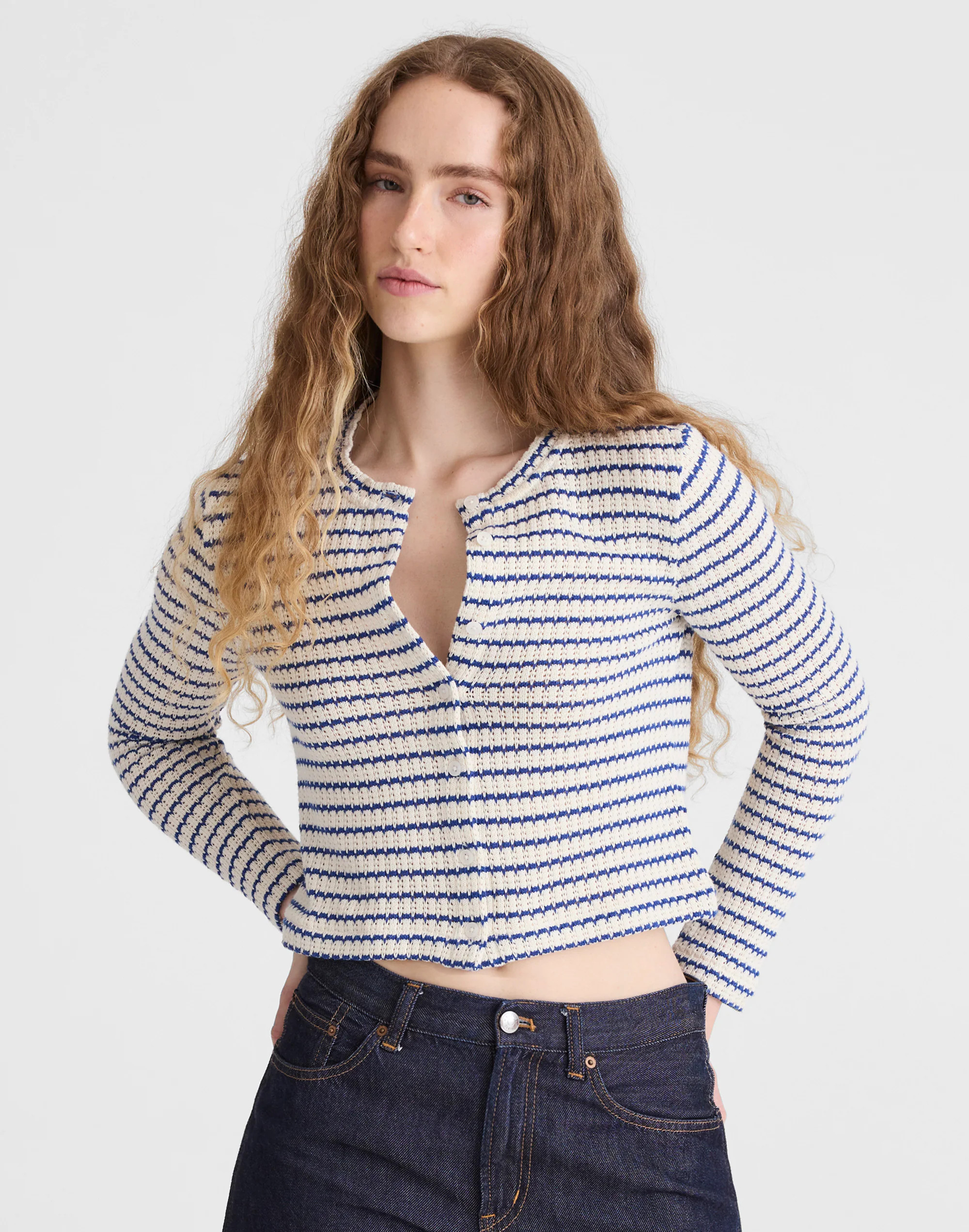 Textured-Knit Button-Front Cardigan | Madewell