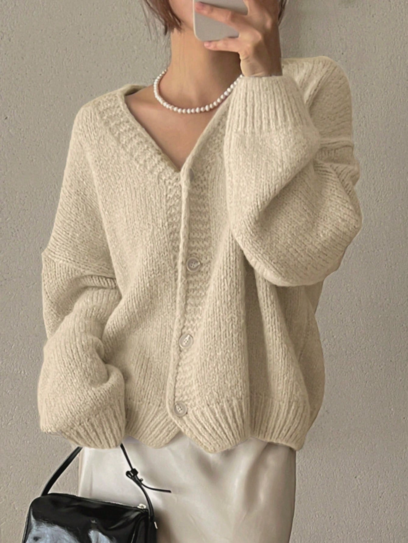 DAZY Women V-Neck Loose Knitted Cardigan | SHEIN