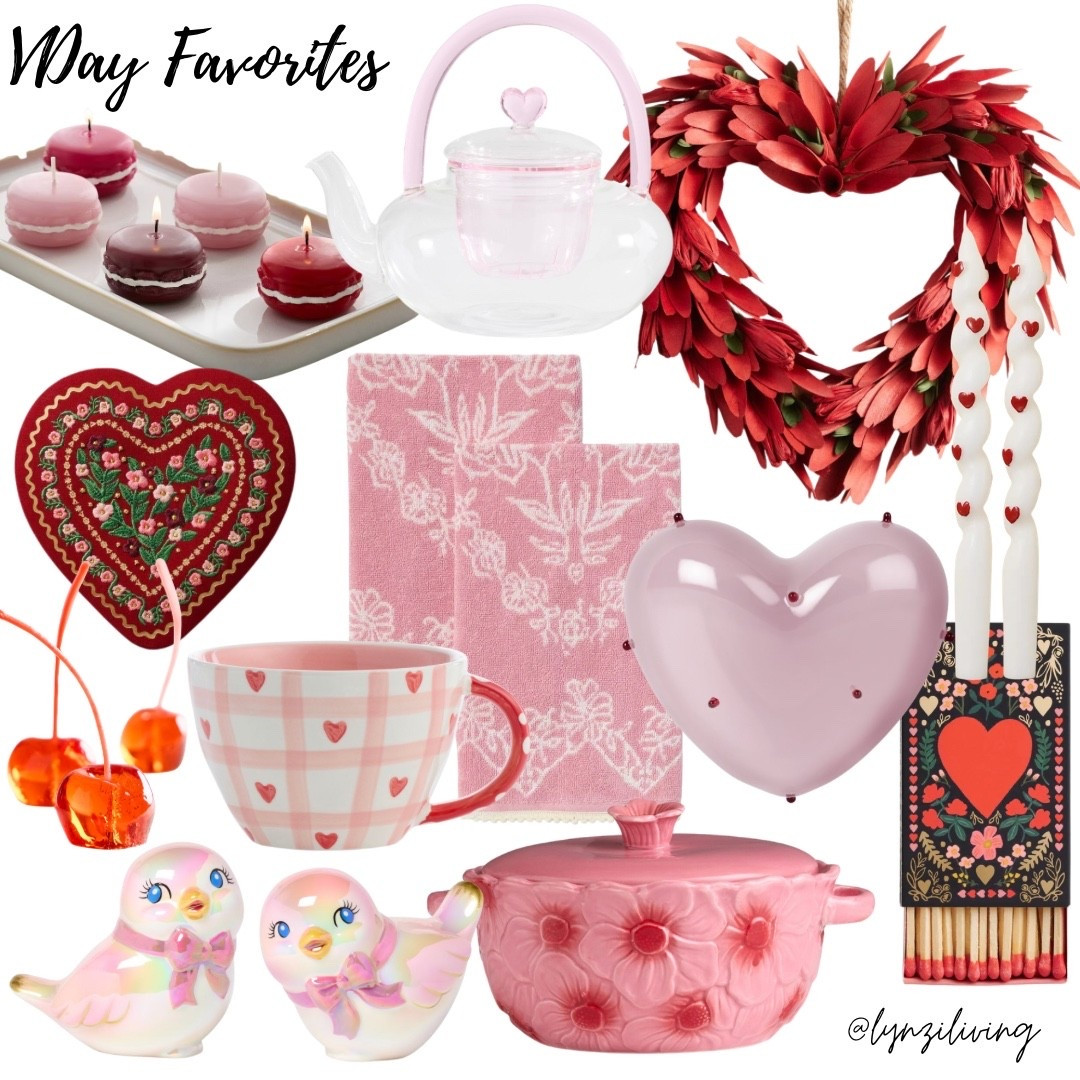 Valentine’s Day favorites

Valentine’s Day decor 2026, Valentine’s Day home decor 2026, Valentine’s Day candles, macaroon candles, tea light candles, keepsake box, heart box, cherry candles, Valentine’s Day birds, Valentine’s Day decorative object, Valentine’s Day mug, heart mug, Valentine’s Day baking dish, flower baking dish, pink baking dish, Valentine’s Day towels, pink towels, tea infuser, teapot, Valentine’s Day wreath, heart wreath, Valentine’s Day taper candles, heart taper candles, heart decorative object, heart matches

#LTKHome #LTKFindsUnder100 #LTKSeasonal