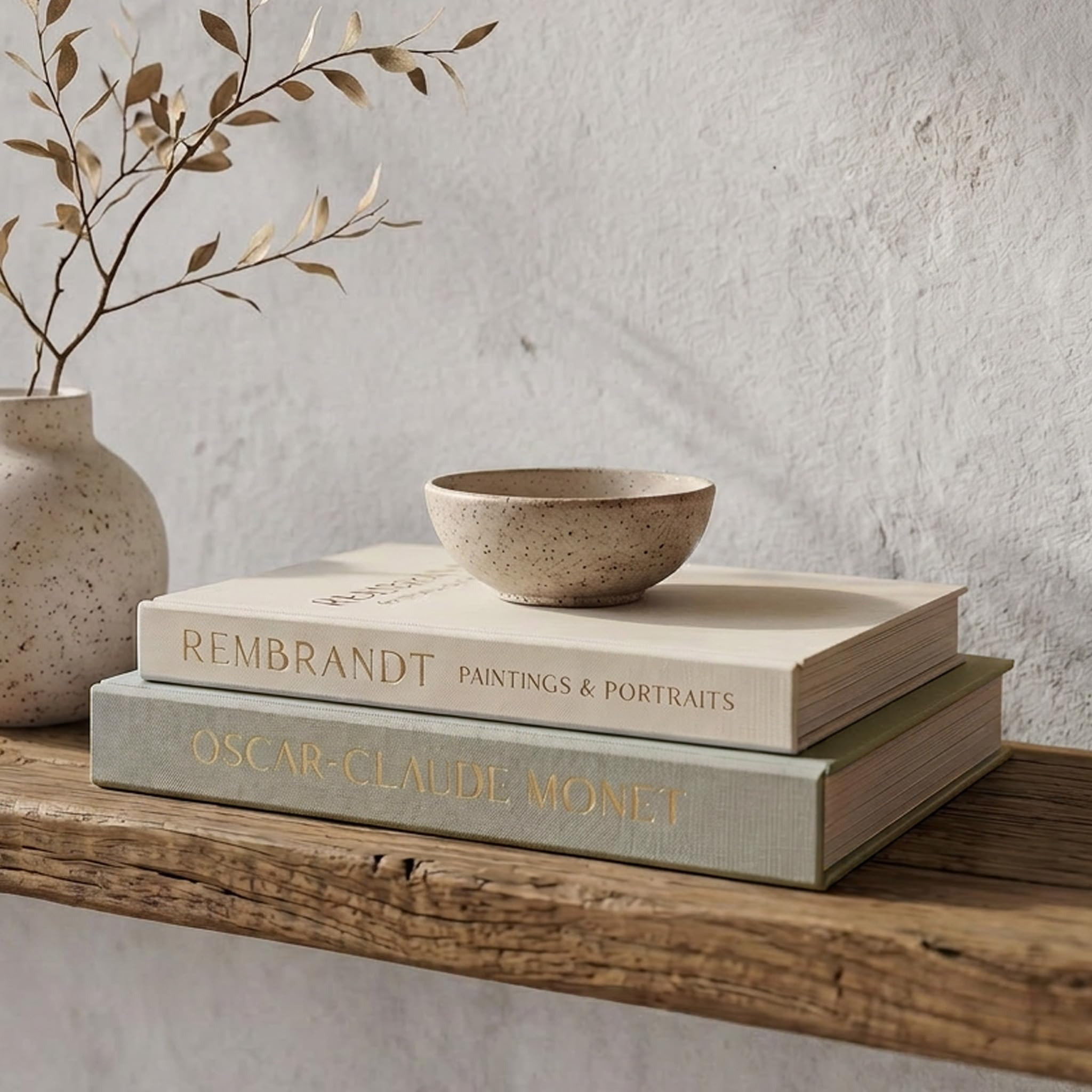 ZICOTO Set of 2 Beautiful Decorative Linen Books - Aesthetic Faux/Fake Books for Modern Home Deco... | Amazon (US)