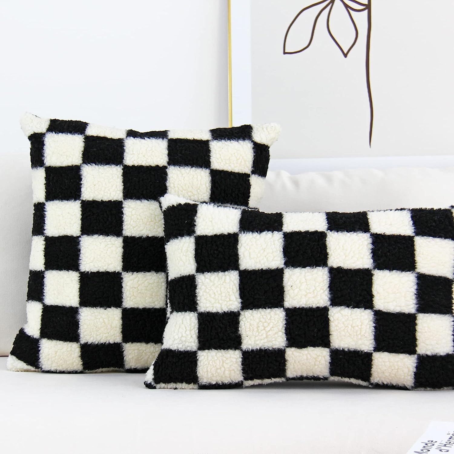 Amazon.com: JOJUSIS Decorative Throw Pillow Covers Luxury Style Checkerboard Pattern Cushion Case... | Amazon (US)