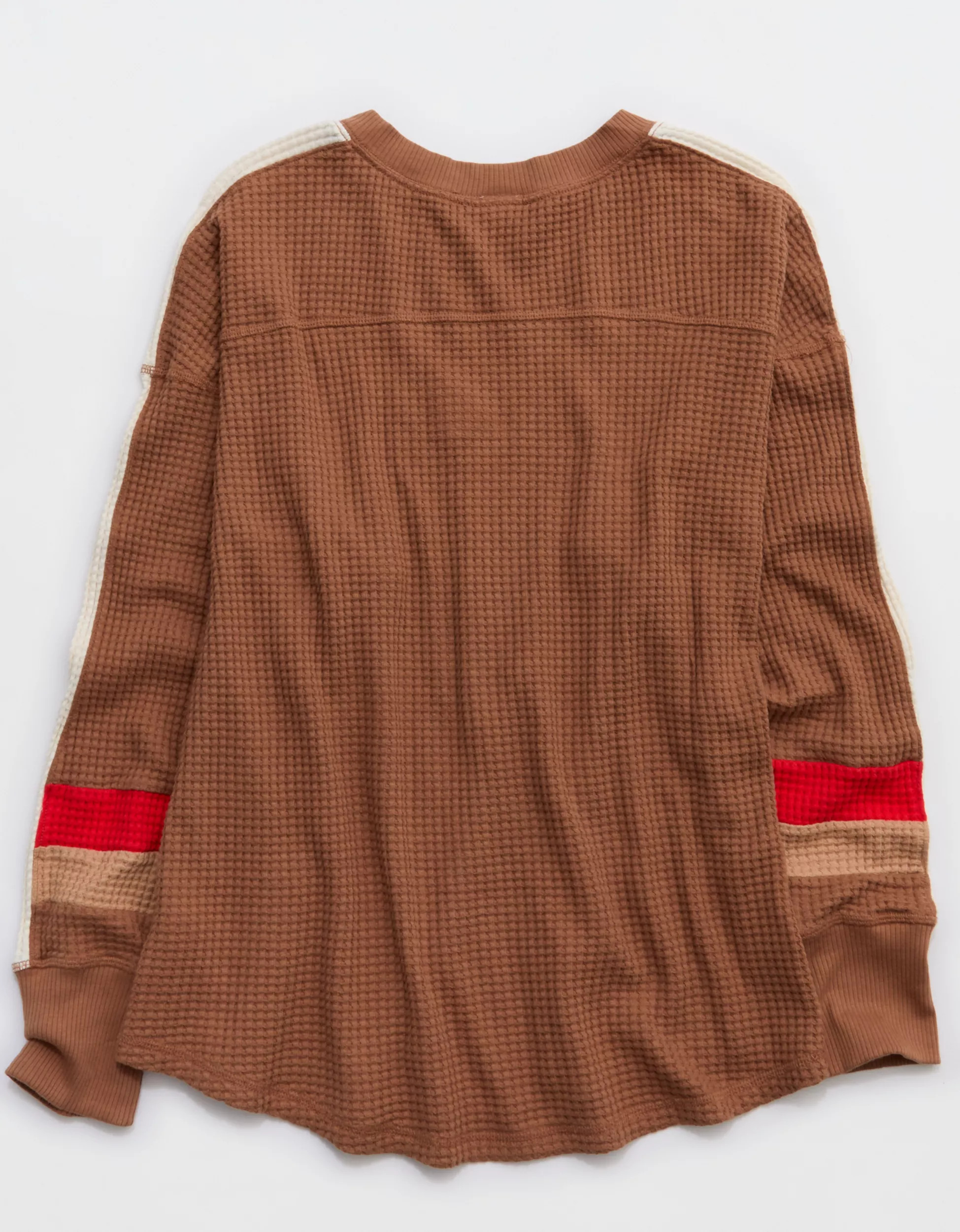 OFFLINE By Aerie Wow! Waffle Notch Neck Long Sleeve T-Shirt | American Eagle Outfitters (US & CA)