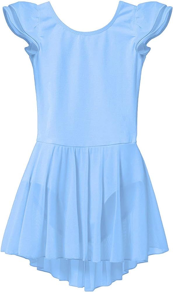 MdnMd Toddler Ballet Leotard for Girls Dance Flutter Sleeve Skirt Ballerina Ballet Dress Outfit | Amazon (US)