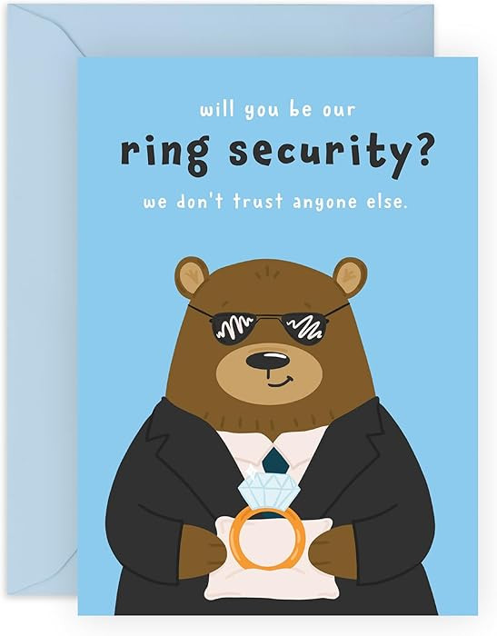 CENTRAL 23 Funny Will You Be My Ring Bearer Card - Ring Security Bear - Ring Bearer Proposal Card... | Amazon (US)