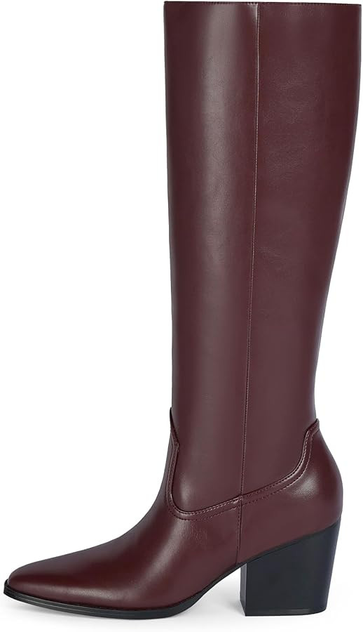 Modatope Knee High Boots Women Square Toe Chunky Heel Tall Boots for Women High Heel Side Zipper ... | Amazon (US)