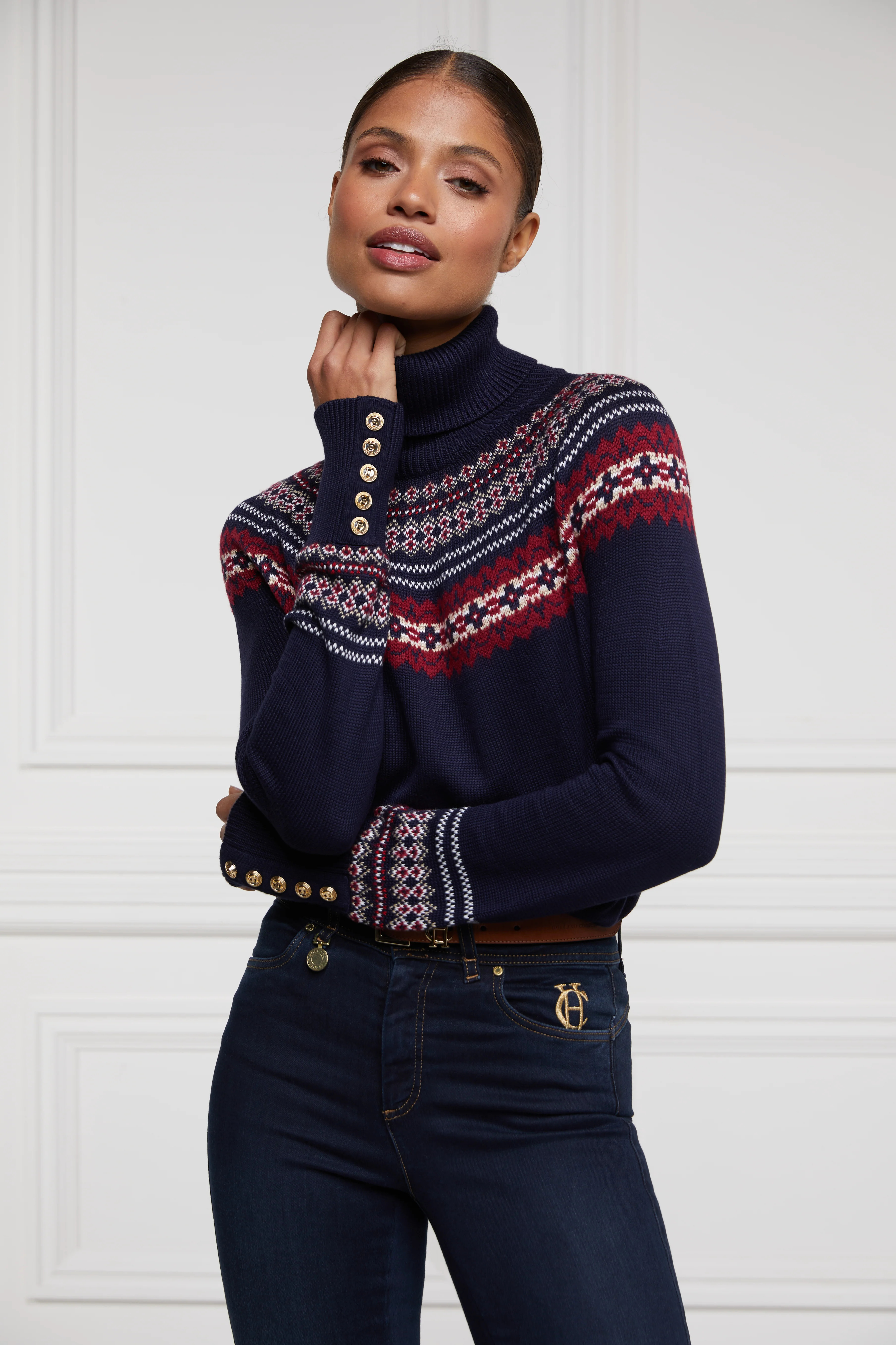 Whistler Roll Neck Knit (Ink Navy) | Holland Cooper