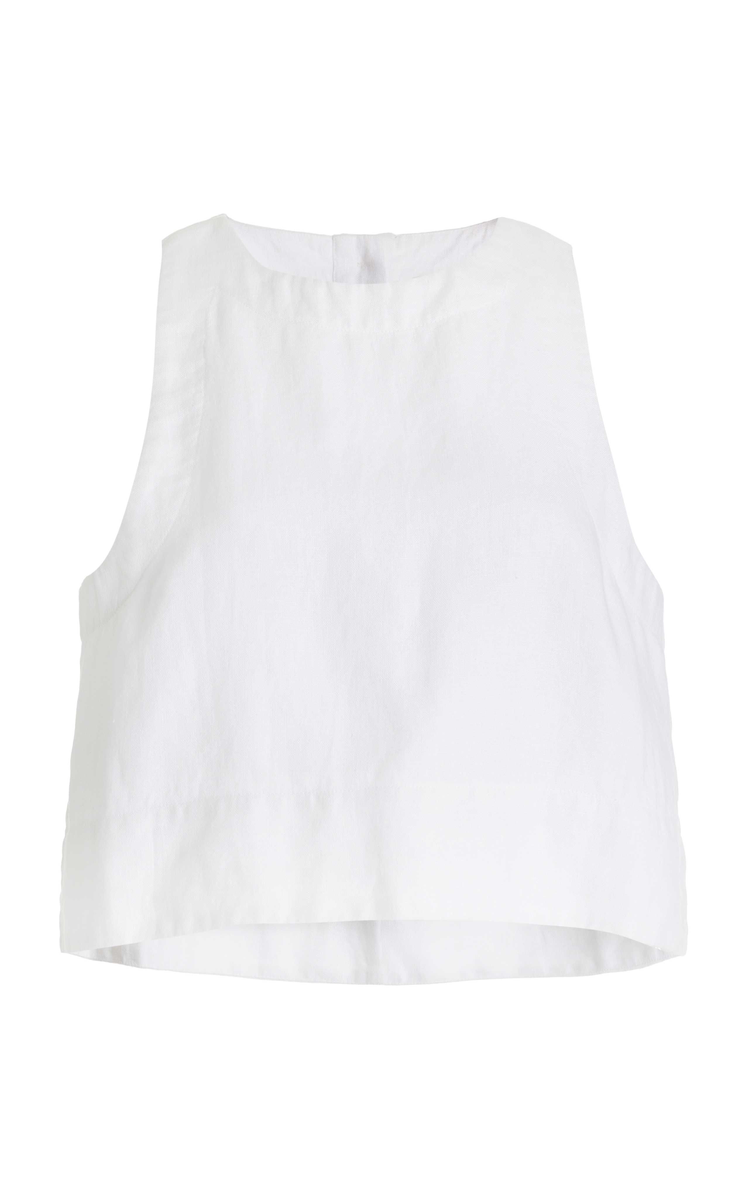 Exclusive Poppy Linen Cropped Top | Moda Operandi (Global)