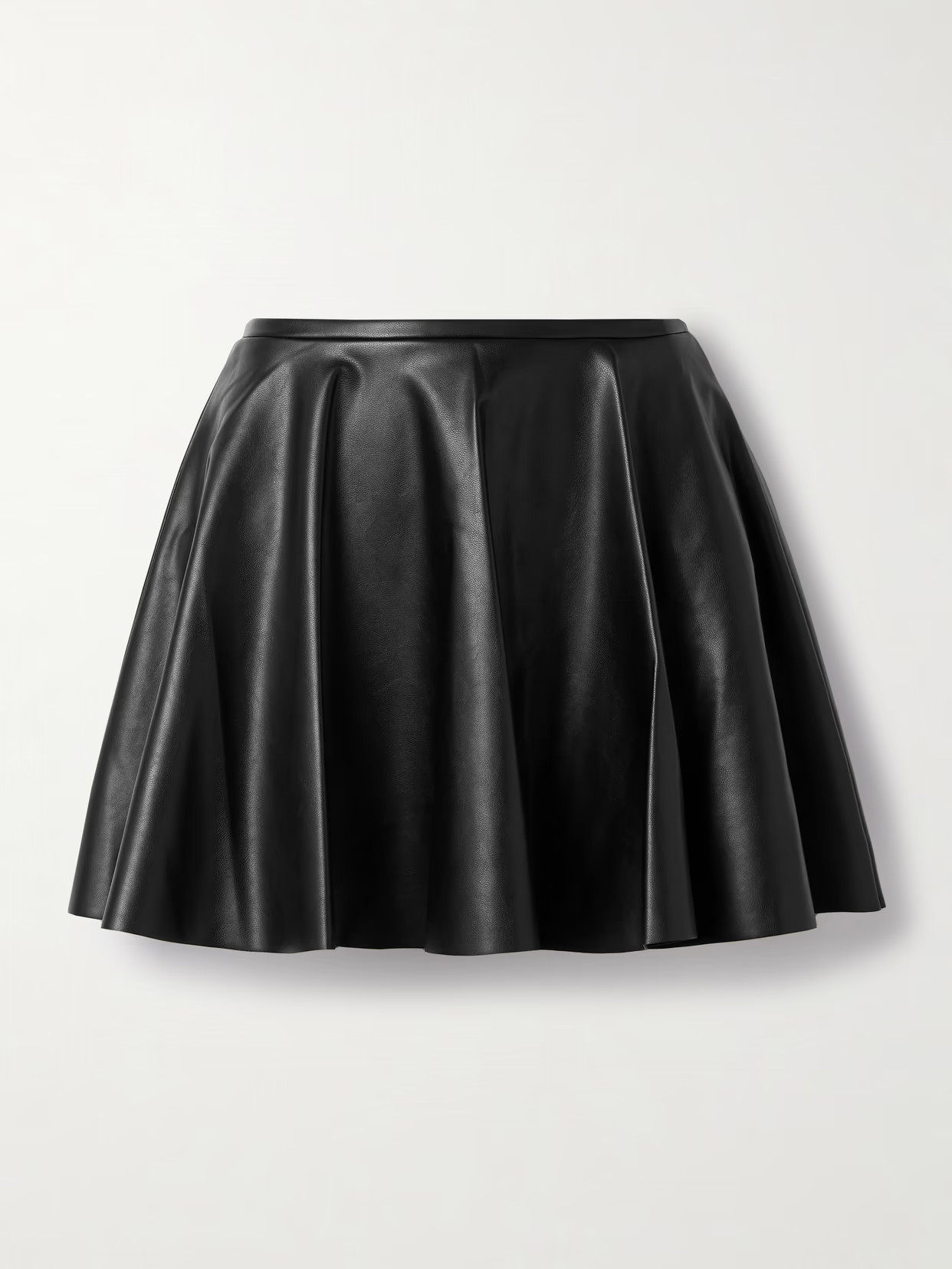 Norma Kamali - Pleated Pu Mini Skirt - Black | NET-A-PORTER (US)
