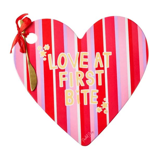 Packed Party 'Love at First Bite' Cheese Board and Knife Set, 9.5 x 10 inch, Melamine, Heart shap... | Walmart (US)