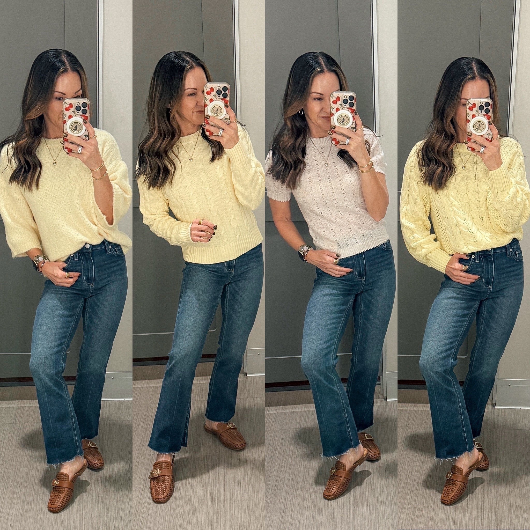 🎯 Target new spring sweaters & petite friendly jeans! 

For Ref: I’m 5’1”, 109lbs
Wearing size extra small in all the sweaters. 
Shoes I’m wearing a size 7. I’m typically a seven or a 7 1/2 and the seven fit perfectly. 
Jeans are a size 2. They are not available online yet as soon as they are, I will add them to the links 

💛Who else is loving butter yellow this season?? Love the sweet details on this short sleeve  lightweight sweater.  Loving these petite, friendly, kick flare, jeans, too! Oh, and don’t forget the shoes! These woven mules are, darling! 

#LTKSeasonal #LTKPetite #LTKootd