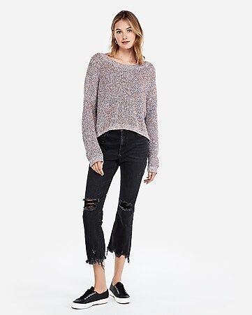 Cable Knit Split Back Sweater | Express