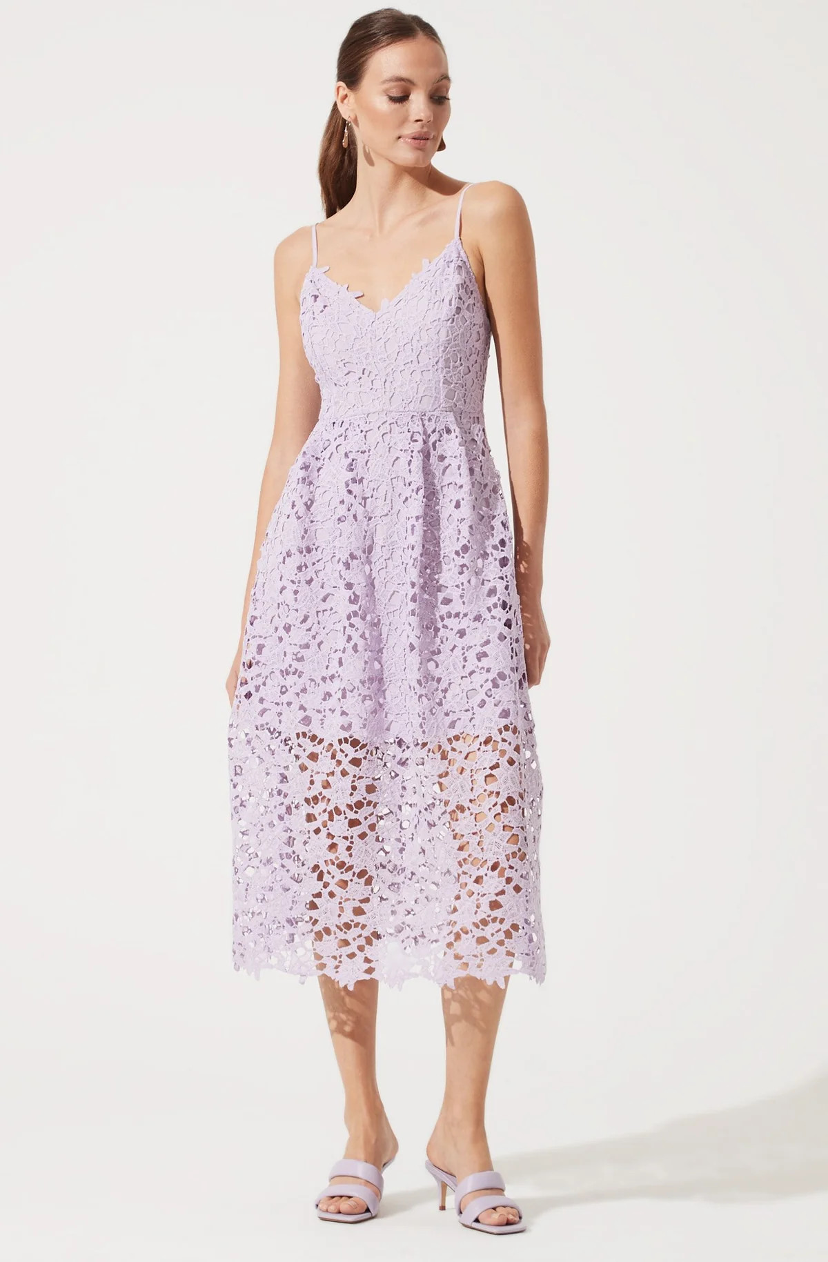 Lace A Line Midi Dress | ASTR The Label (US)