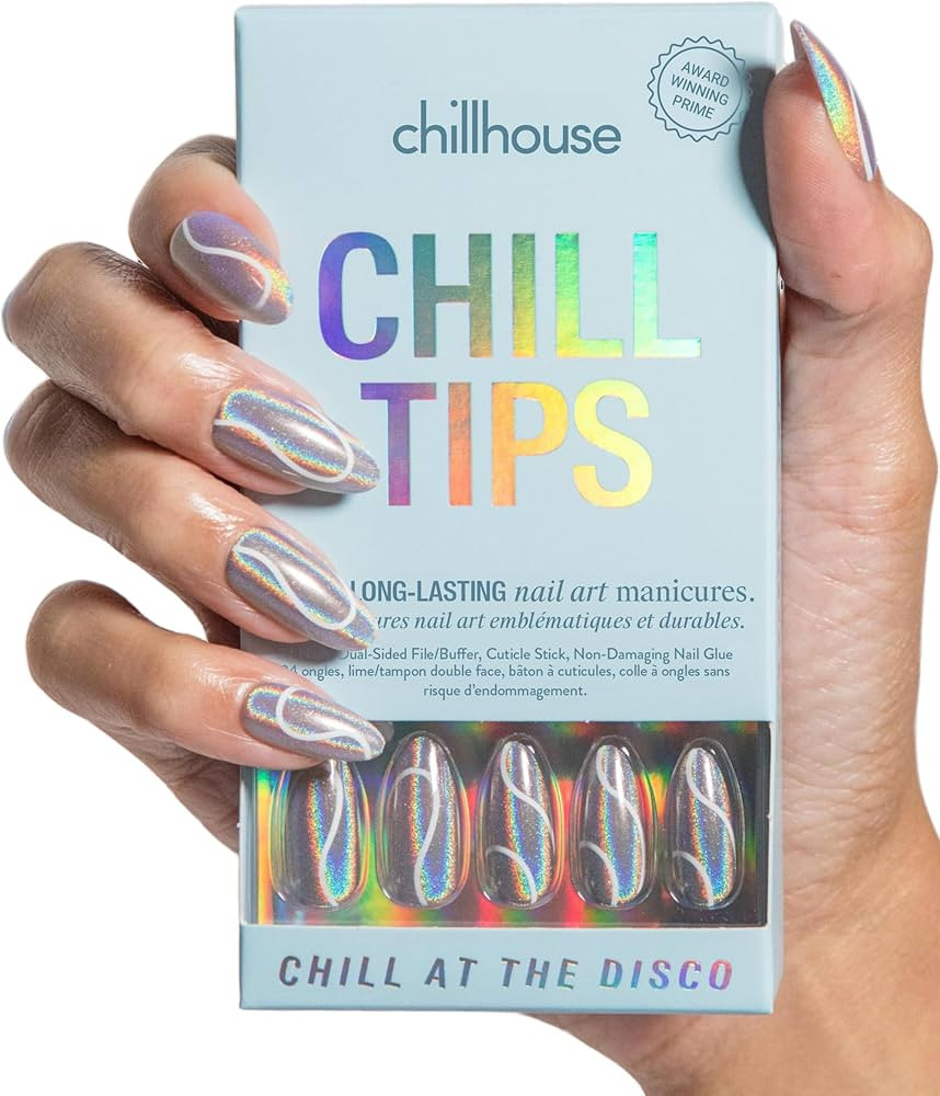 Chillhouse Chill Tips Signatures Press On Nails Kit, Chill at the Disco - 24 Nail Shapes & Sizes,... | Amazon (US)