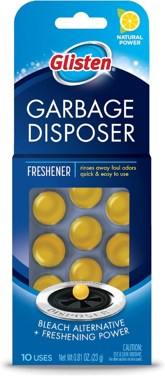 Glisten Garbage Disposer Freshener, Sink Disposal Odor Eliminator, Quick and Easy-to-Use, Lemon S... | Amazon (US)