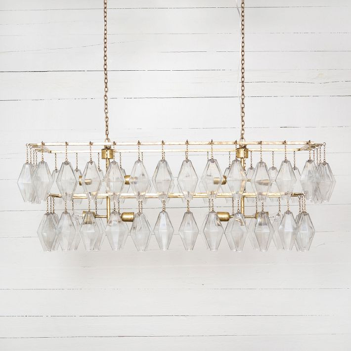 Grand Waterfall Rectangle Chandelier (52") | West Elm (US)