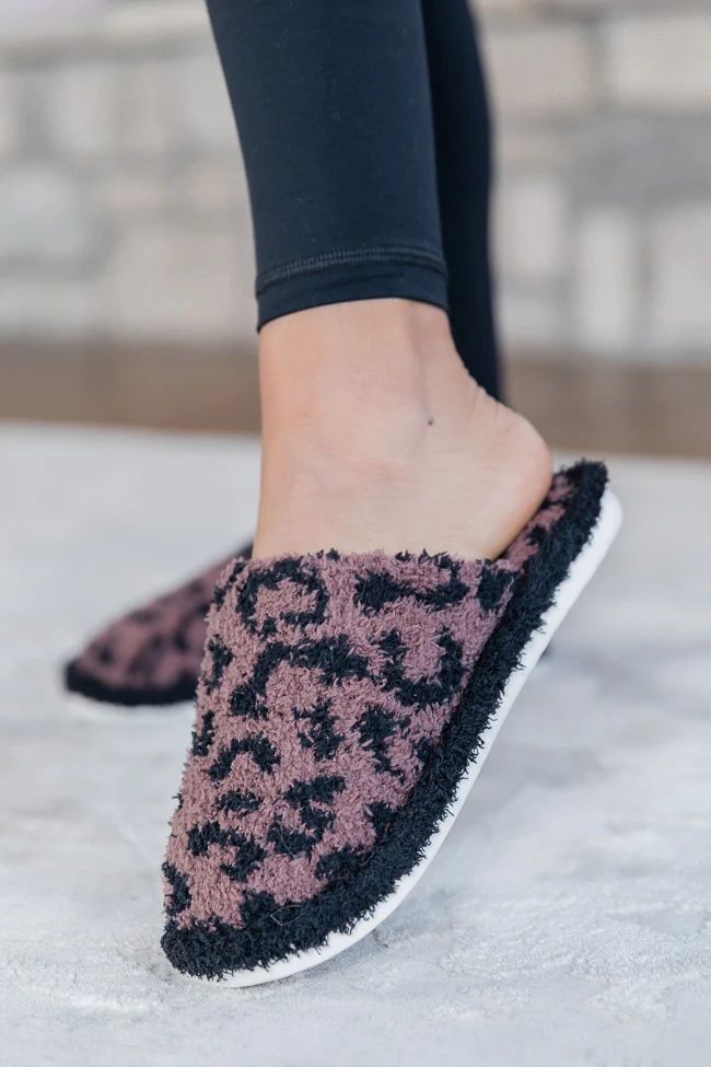 All The Snuggles Tan And Black Leopard Print Slippers FINAL SALE | Pink Lily