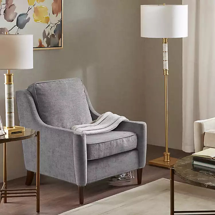 Gray Swoop Arm Upholstered Accent Chair | Kirkland's Home