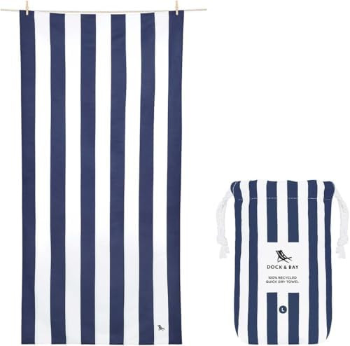 Dock & Bay Beach Towel - Quick Dry, Sand Free - Compact, Lightweight - 100% Recycled - Includes B... | Amazon (UK)