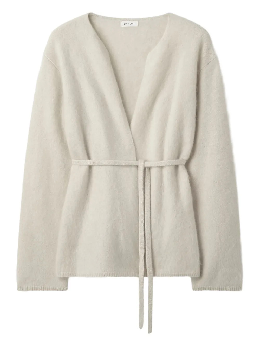 Soft Goat V-neck Tie Brushed Cardigan | Neutrals | FARFETCH ID | Farfetch Global