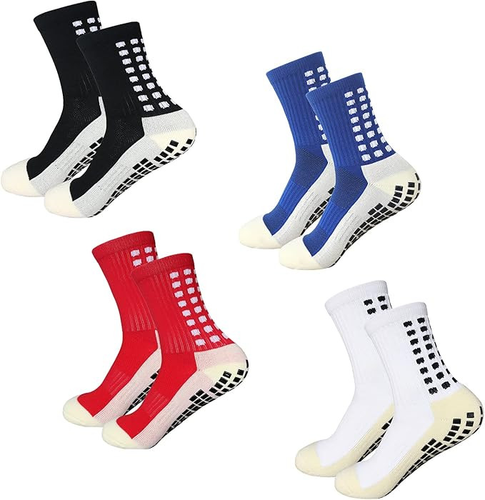 Yufree Grip Soccer Socks Anti Slip Non Slip Men's Athletic Socks for Football Basketball Sports, ... | Amazon (US)